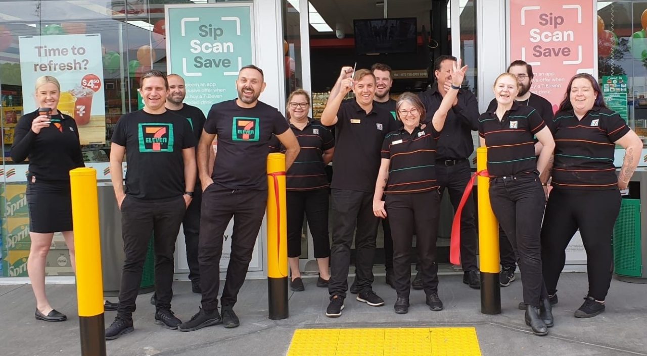A picture of the team outside the store 7-Eleven Busselton