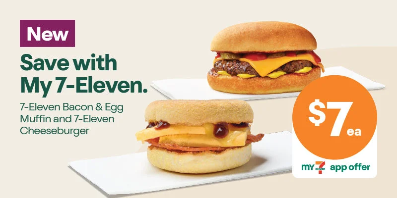 New. 7-Eleven Cheeseburger and 7-Eleven Bacon & Egg Muffin. Save with My 7-Eleven. $7ea with My 7-Eleven. 