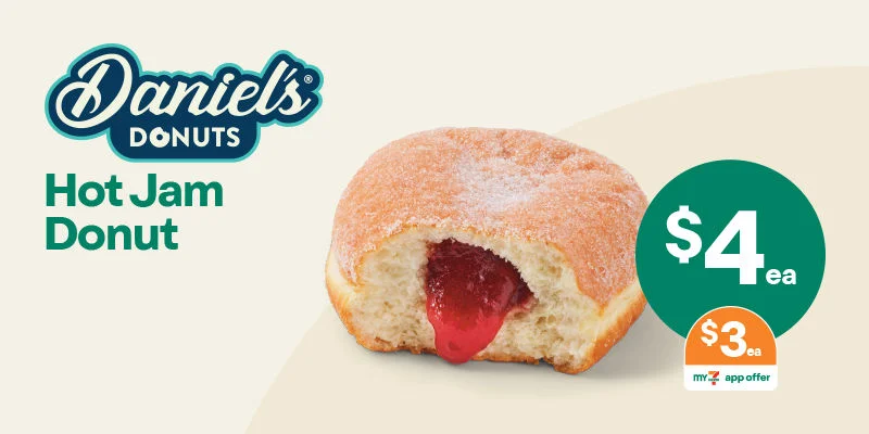 Daniel's Donuts Hot Jam Donut $3 ($4) + more 7-Eleven in-store offers