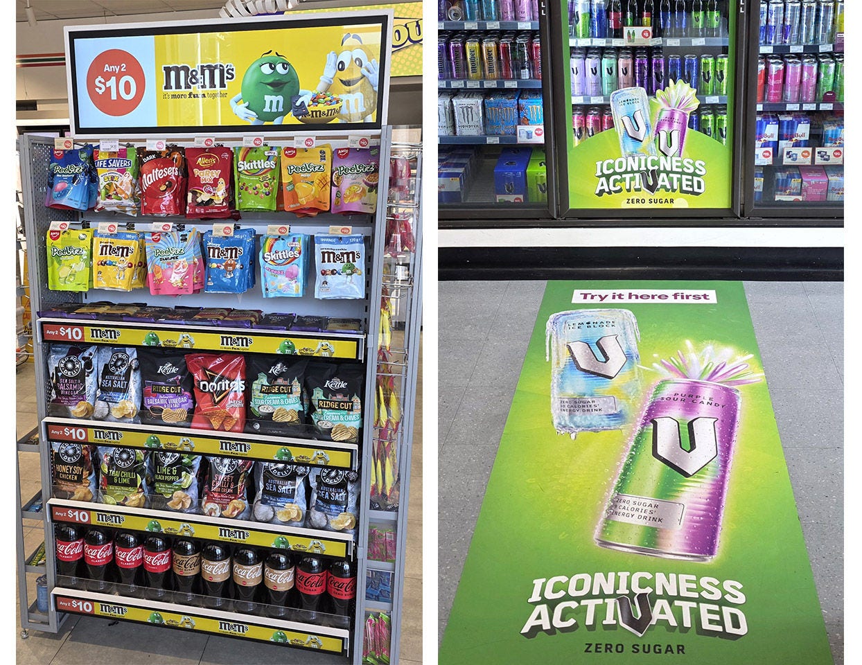 Images of innovative supplier advertising inside of 7-Eleven stores