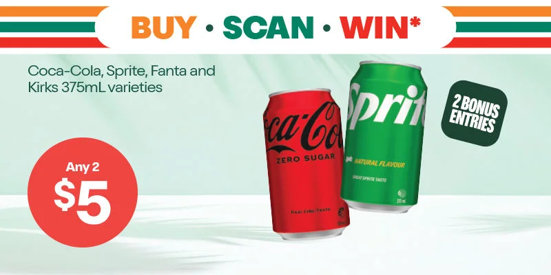 Buy Scan Win: Coke 375ml varieties - 2 Bonus Entries - 2 for $5
