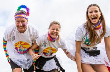 People dressed up in bright colours for the Colour Run