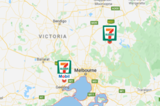 A map of Victoria containing franchise opportunities available.