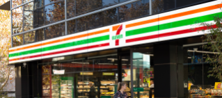 Front of 7-Eleven retail store.