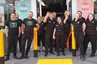 A picture of the team outside the store 7-Eleven Busselton