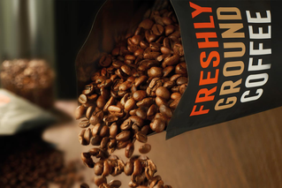 7-Eleven coffee beans being poured