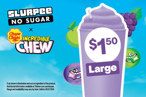 Slurpee No Sugar - Incredible Chupa Chew - $1.50 Large