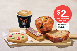 Grab a coffee - add a bite - $2ea with any coffee purchase