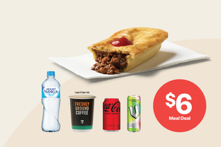 Lunch your way. Select an eligible hot food item & a drink.* $6 Meal Deal. 