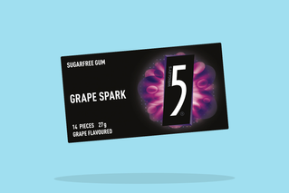 5 Gum Grape Spark 27g. New to 7-Eleven.
