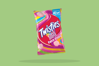 Twisties Zooper Dooper Fairy Floss 80g. New to 7-Eleven.