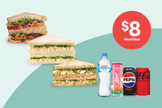 $8 Meal Deal. Select a Classics or Simple Eats sandwich and a drink.*