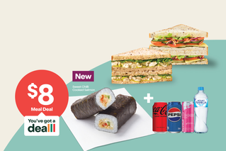 Make it a meal. Select a Classics or Simple Eats sandwich or Sushi Hand Roll Twin Pack and a drink.* $8 Meal Deal. 