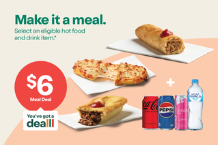Lunch your way. $6 Meal Deal. Select an eligible hot food item & a drink.* 