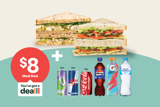 $8 Meal Deal. Make it a meal. Select a Classics or Simple Eats sandwich and an eligible drink.*