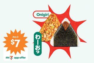 Like sushi, but triangle. Onigiri 100g varieties. 2 for $7 with My 7-Eleven.