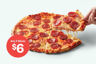 EASY & CHEESY - HOT PIZZA - MARGHERITA PEPPERONI MEATLOVERS - Any 2 Slices $6 