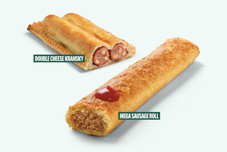 COMING IN HOT - GO BIGGER - DOUBLE CHEESE KRANSKY - MEGA SAUSAGE ROLL 