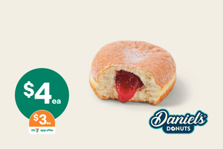 Daniel's Donuts. Hot Jam Donut - $4ea or $3ea with My 7-Eleven. 